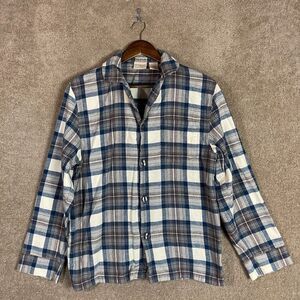 L.L.Bean Scotch Pajama Shirt Womens Small Short Plaid Flannel Long Sleeve Cotton